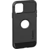 Spigen Coque pour iPhone 11 Silicone Antichoc Finition Carbone Rugged Armor SGP Noir