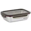 CUITISAN - Boite alimentaire rectangulaire en inox compatible au micro-ondes - 1100ml