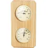 FLAMMKRAFT Thermomètre Hygromètre Pour Sauna En Bois - Plaque Dorée 0-...