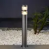 LAMPENWELT.COM Lindby, borne lumineuse LED Lanea, 60 cm, gris, acier inoxydable, IP44
