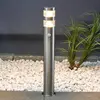 LAMPENWELT.COM Lindby, borne lumineuse LED Lanea, 60 cm, gris, détecteur, IP44