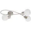 LAMPENWELT Plafonnier Lindby Elaina, 50 cm, à 3 lampes, nickel, verre, E14