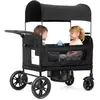 VEPSSDER Poussette pliable avec siègepour 6-48 mois enfantsnoirpoignée...