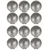 Non communiqué Lot de 12 boule tissu argenté décoratif suspendu pour fête, christms guirlande ornement, boule brillant et scintillant - Diamètre 6 cm -JUANIO-