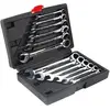 JEOBEST Jeu de clés mixtes 12 pièces 8-19 mm 1 set Jeu de clés mixtes à cliquet métriques