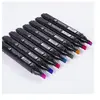 OHP Kit de 80 Feutres Marqueur Huile-alcool Double 1mm-6mm 80 Couleurs Graphique + Sac de Crayon pour la conception d'animation Noir