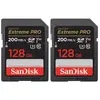 2pièces Sandisk sd card Carte Mémoire SD SanDisk 128Go Extreme Pro SD...