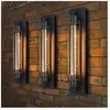STOEX 3X)Lampe Murale Vintage Applique Murale En Cage De Fer En Métal Applique Murale D'Intérieur Rétro E27 45CM Pour Restaurant Salon Bar Escaliers Noir