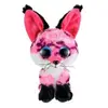 Lumo Stars peluche Fox Rhubarb junior 15 cm en peluche noir, rose