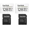 2PCS Carte mémoire micro sdxc Sandisk High Endurance 128 Go  Video Cla...