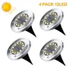 Lampe Solaire Exterieur Jardin 4 Pack 12 led Projecteur Solaire En Ple...
