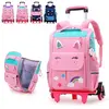 LARGEIGHT Cartable Fille RouletteSac Scolaire Roulette Monter des Esca...