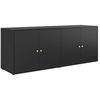 Armoire de rangement de jardin  armoire d'extérieur  meuble de rangement pour cuisine, garage, atelier noir 198x55,5x80 cm résine tressée