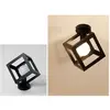 2x Plafonnier Industrielle Cage Cube Carré en Métal Fer Rétro lustre S...