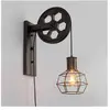 Retro Applique Murale Interieur Industrielle E27 Lampe Poulie Eclairag...