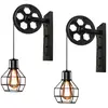 Axhup - 2 Pack Applique Industrielle Poulie Rétro Suspendue Lampe de M...