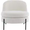 HOMIFAB Fauteuil en tissu bouclé beige - Vianney TU