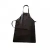 Tablier barbecue en cuir noir - ofyr