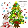 AMOUNE Sapin de Noël Feutrine, Sapin de Noël Réutilisables avec LED lumières, Cadeaux de Noël pour Enfants
