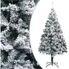 Sapin De Noël Artificiel Avec Neige Floquée Vert 210 Cm Pvc