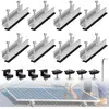 TKAAKT Lot De 8 Supports De Panneau Solaire En Aluminium Pv, Support D...