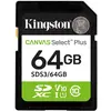 Kingston Cartes mémoire SD Canvas Select Plus 64Go SDXC Gen3 100MB/s C...