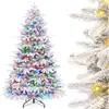 Sapin de Noël avec lumières LED et flocons de neige, 180 cm