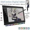 Tablettes Graphiques,10*6 ''IPS HD graphique dessin numérique tablette moniteur stylo affichage 233 Point lecture rapide pression #C