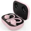 Écouteurs câblés QW21 rose dans l oreille bouton pour courir sport con...