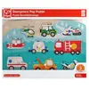 Hape - Puzzle en bois boutons, les véhicules prioritaires - HAPE