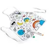 Hape Tablier à Colorier - Enfant 3 Ans à 6 Ans - Activité Manuelle, Créative - Tablier Coloriage avec 6 Marqueurs Vert, Rouge, Jaune, Orange, Bleu et Noir - Blouse Blanche à Colorier