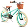 HILAND Bicyclette pour enfants - Roues de 18 pouces - 5-7 ans - Roues assistées - Panier - Bicyclette pour filles - Vert
