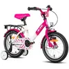 HILAND Bicyclette pour enfants - Roues 12" - 2-4 ans - Roues assistées - Porte-bagages arrière - Bicyclette pour filles - Rose