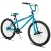 Hiland 24" Kids BMX Freestyle Bike avec 2 repose-pieds en acier et roue libre, rotation à 360 degrés-Bleu