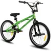 Hiland 20" Kids BMX Freestyle Bike avec 2 repose-pieds en acier et roue libre, rotation à 360 degrés-Vert