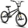 Hiland 20" Kids BMX Freestyle Bike avec 2 repose-pieds en acier et roue libre, rotation à 360 degrés-Noir