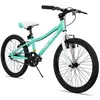 Hiland Vélo de montagne 20 pouces pour enfants de 7, 8, 9, 10, 11, 12 ans, frein en V,1 vitesses unique-Vert