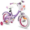HILAND Bicyclette pour enfants - Roues 12" - 2-4 ans - Roues auxiliaires - Panier à vélo - Bicyclette pour filles - Violet
