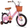 Vélo pour enfants HILAND, 16", pour les enfants de 4 à 6 ans, avec roue auxiliaire et frein à main, rose