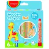 Keyroad Jumbo KR972328 Lot de 6 crayons de cire/aquarelle 3 en 1 solubles dans l'eau + un taille-crayon/crayons de couleur pour enfants, jeunes adultes, sans danger pour les enfants, non toxiques,