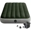 INTEX Matelas prestige downy 1 place large avec gonfleur inclus Fiber-Tech