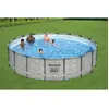 Bestway Piscine tubulaire ronde steel pro max Ø 5.49 x h.1.22 m - effet pierre