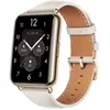 Montre connectée Huawei Watch Fit 2 Classic bracelet cuir Blanc