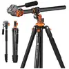 K&f Concept T254A7+FH-03 Trépied vidéo alu colonne centrale charge 5kg