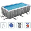 Bestway Ensemble de piscine rectangulaire Power Steel 412x201x122 cm TU