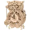 Robotime 3D puzzle Hibou Horloge Pendule Mécanique Artisanat en Bois 161 pièces