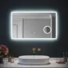 SIRHONA 3X loupe Miroir LED Salle de Bain avec éclairage, Miroir avec ...