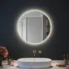 SIRHONA Miroir Rond Salle de Bain LED Miroir Lumineux Salle de Bain av...