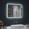 SIRHONA Miroir LED Salle de Bain 80x60cm Miroir Lumineux Salle de Bain...