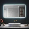 SIRHONA Miroir LED Salle de Bain Bluetooth 120x70cm Miroir  de Bain avec Eclairage Intégré, Anti-buée, Affichage